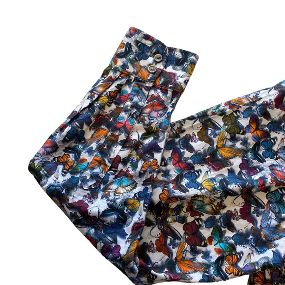 men's OLYMP colourful butterfly novelty print shirt large - Picture 7 of 9